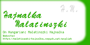 hajnalka malatinszki business card